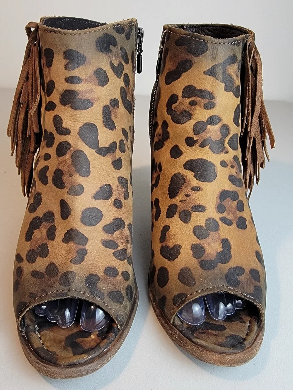 Liberty Black Gypsy Chita Miel Concho Fringe Peep Toe Booties Urban Cowgirl Sz 9